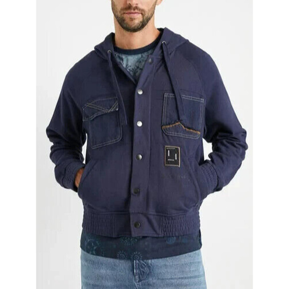 Desigual Austin Sweatshirt Hoodie Jacket Size Small Blue Sustainable Cotton NWT - Picture 1 of 12